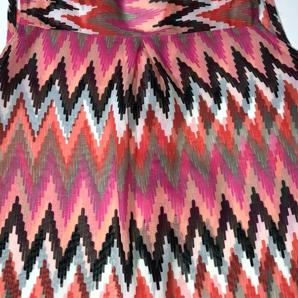 Lila Sheer Aztec Lengthy Collar Tank Top - Picture 6 of 7
